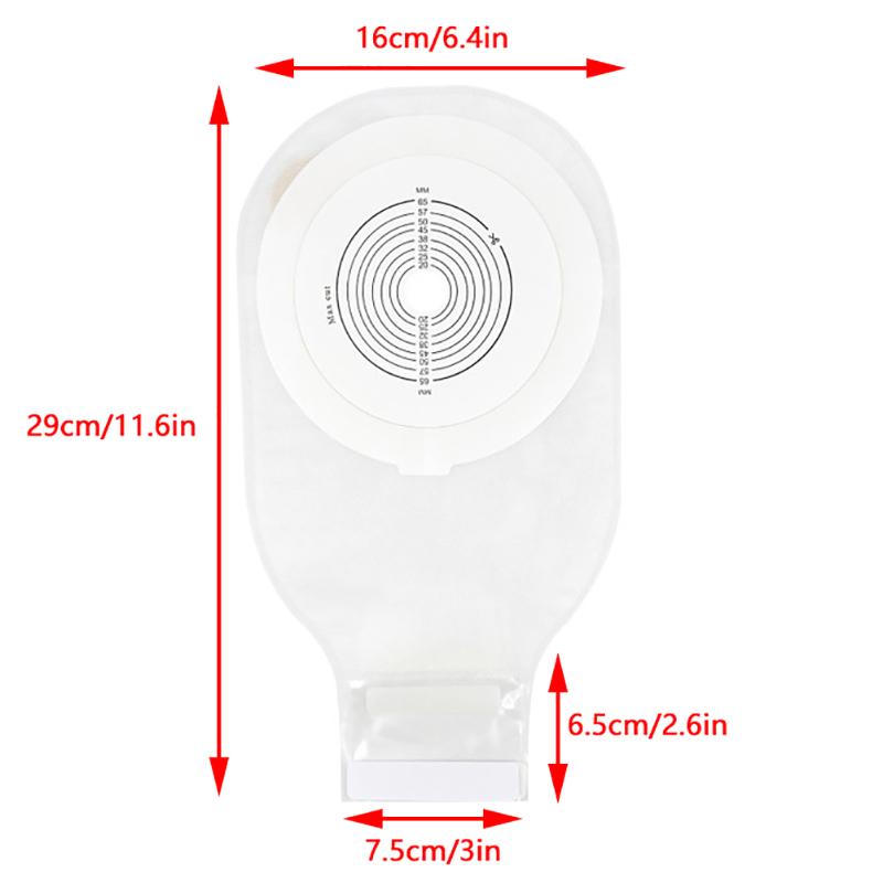 1 шт. опорожняемый калоприемник 65 мм отверстие цельный дренируемый мешок для стомы мешочек для ухода за стомой с зажимом закрытие калоприемник