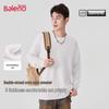 Baleno Men's Round Neck Solid Color Loose Knit Sweater