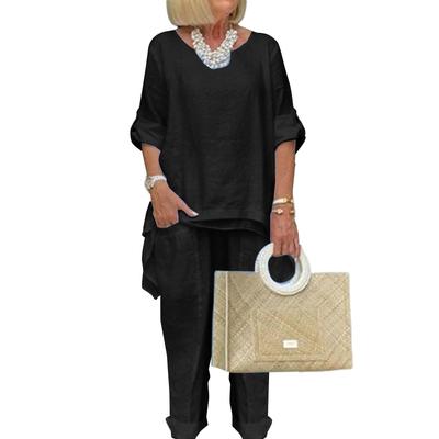 Женский модный повседневный однотонный костюм с длинным рукавом