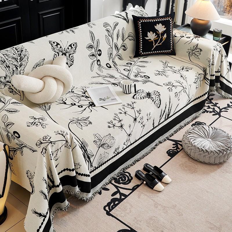 Retro French Sofa Towel Cover Cloth Full Covered Chenille Four Seasons Universal Light Luxury High Sense Sofa Cushion Cover