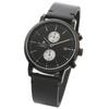 Unisex Watch Simple Thin Analog Quartz Chronograph Leather Belt Black BKBK [Salvatore Marra] Men's Women's