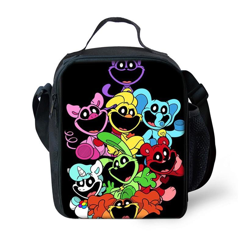 PVC Insulated Lunch Bag With Cute Horror Poppy Smile Animal Print Office Workers Students