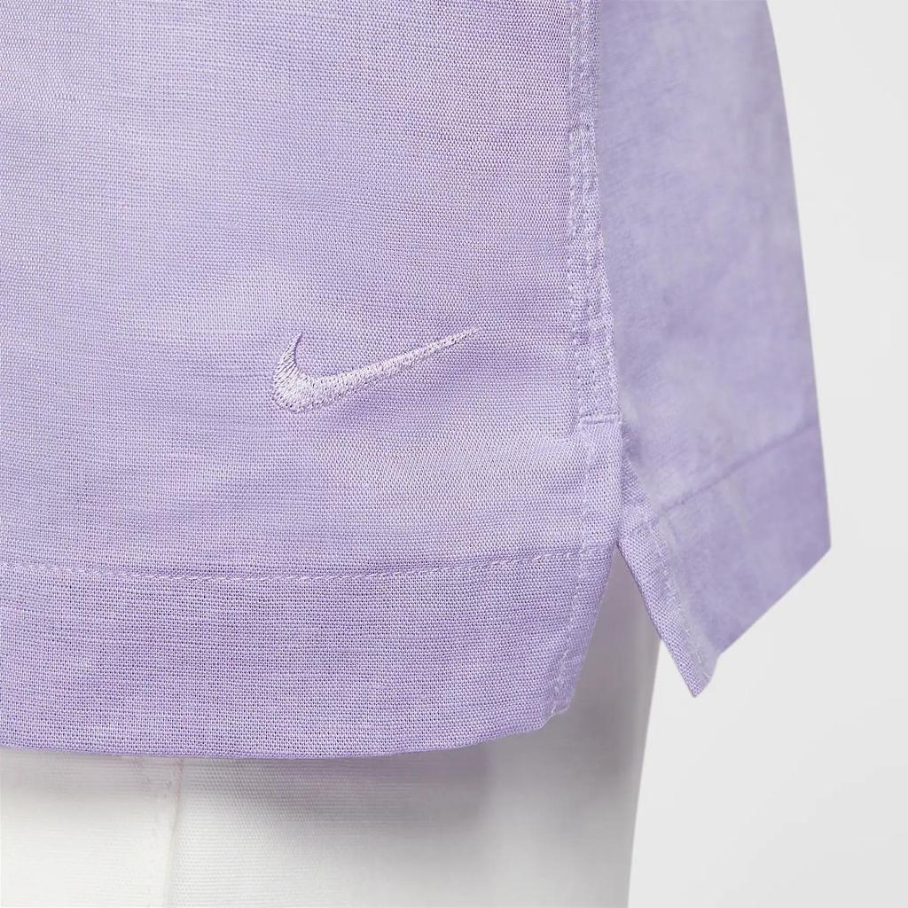 Nike Рубашки Swoosh Мужская Фиолетовая С воротником Умеренная HJ2982-515