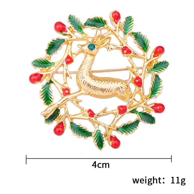 Christmas Brooches Set Tree Santa Snowman Sleigh Bell Boots Pin for Xmas Sweater Decoration Body Accessories