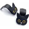 Car Seat Headrest Hooks - Cute Cartoon Cat Hook Vehicle Hanger For Purses, Bags, Coats, Umbrellas Holder (2Pc Black)