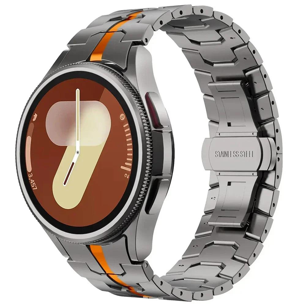 Ремешок из нержавеющей стали для Samsung Galaxy Band 7 6 5 4 FE 44мм 40мм Браслет без зазоров для Galaxy 6 Classic 47мм 43мм 5 Pro 45мм