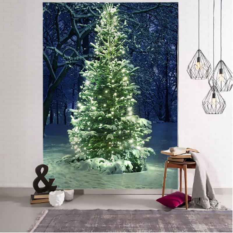 Christmas Tree Hanging Fabric Decoration Small Fresh Christmas Background Wall Blanket Wall Cloth Simple Tapestry Large Size