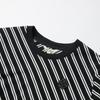 JUZUI fashion striped waist pleated round neck short sleeved T-shirt for women's summer collection