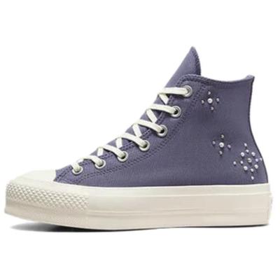 Chuck Taylor All Star Lift Platform High Pearls & Studs - Lavender Ash Женские кроссовки Фиолетовый Эгрет Черный A12513C