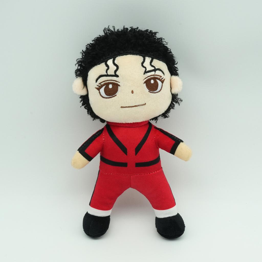 New Michael Plush Doll Cool Star Classic White Stripe Suit Stuffed Doll Singer Peripherals Plushie Fans Birthday Gifts