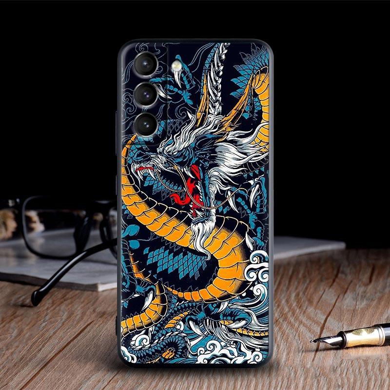 Япония Они Самурай Йокай Маска Дракон Чехлы Для Samsung Galaxy S24 Ultra S21 FE S23 S20 S22 Ultra S10 Plus Чехол Мягкий Funda Чехлы