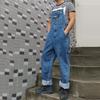 Men's Denim Overalls Jumpsuit Large Size Strap Straight Pants Blue Jeans Men's Plus Size Work Clothes More Sizes 30-48 50