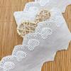 1 Yard Love Heart Full Fabric Edge Embroidery Lace Trim Handmade DIY Wedding Dress Skirt Hem Fabric