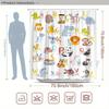 Animal Alphabet Shower Curtain Cute Cartoon Animals A-Z Print Polyester Bath Curtain With Hooks For Kids Bathroom Decor