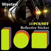 10 Pieces Car Reflective Warning Strip Decal Stickers Car Styling Self Adhesive Warning Tape Auto Accessory