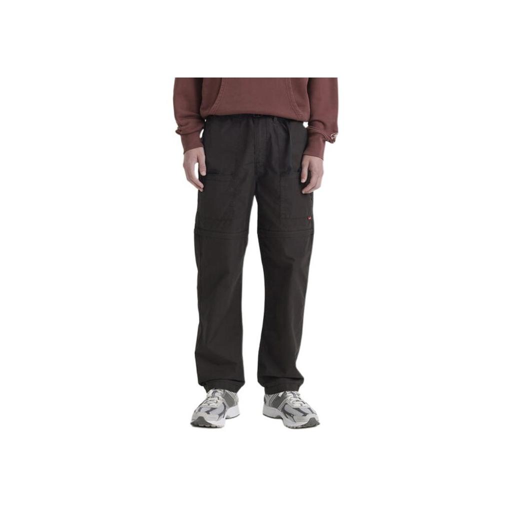 Levis Однотонные Повседневные Брюки Прямого Кроя с Молнией и Средней Посадкой Мужские Низ Черный A5752-0002