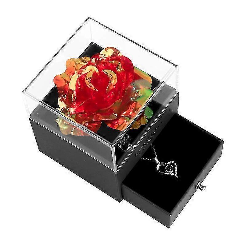 2025 Rose with 925 Sterling Silver Jewellery, Heart Pendant with Preserved Rose, Gift for Her for Christmas, Valentine's Day, Mother's Day, Birthday T
