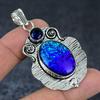 Голубой триплет опал драгоценный камень ручной работы 925 стерлинговое серебро подвеска 2.40" a1b94