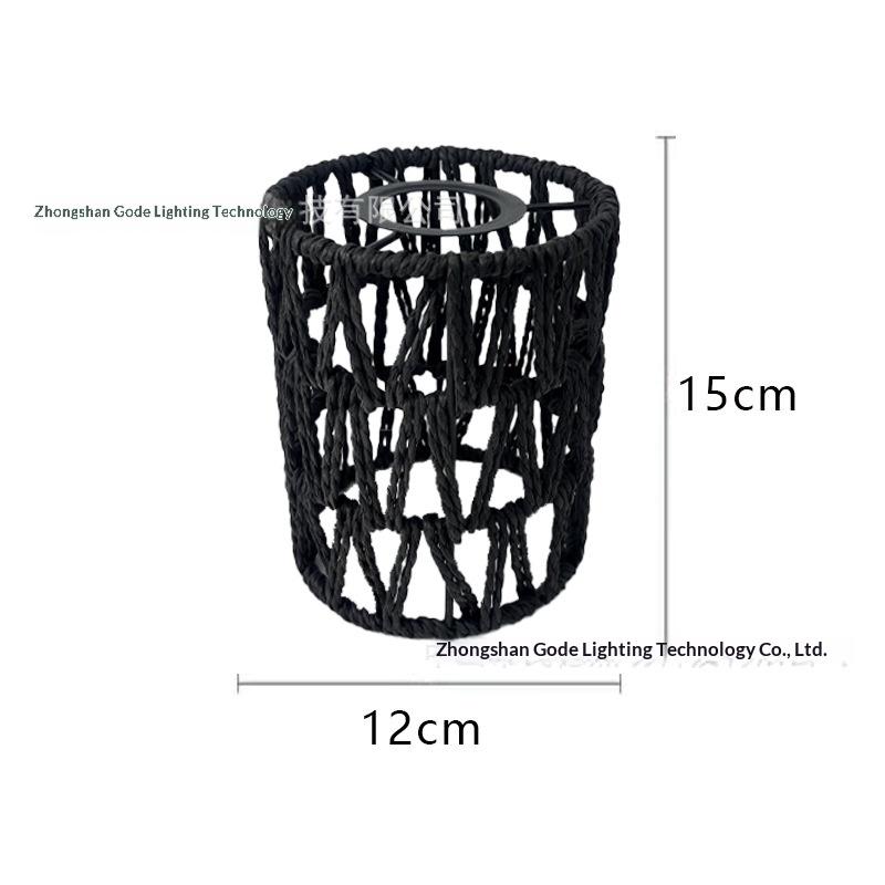 Ручной работы Бумажная веревка Плетеная Ротанговая Абажур Бохо Декоративный Абажур Настольная лампа Декоративный Для сада Двора Гостиной