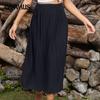 Summer Women's Half-body Skirt Solid Color Casual Pleated Skirt Foreign Fashion Half-body Skirt
