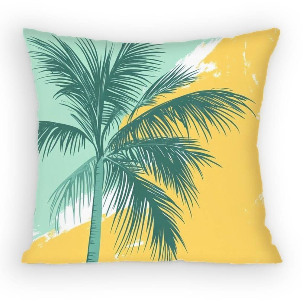 Summer Refreshing Coconut Palm Tree Beach Pillow Case Antidustmite Pillowcase Invisible zipper silky Sofa cover for bedroom