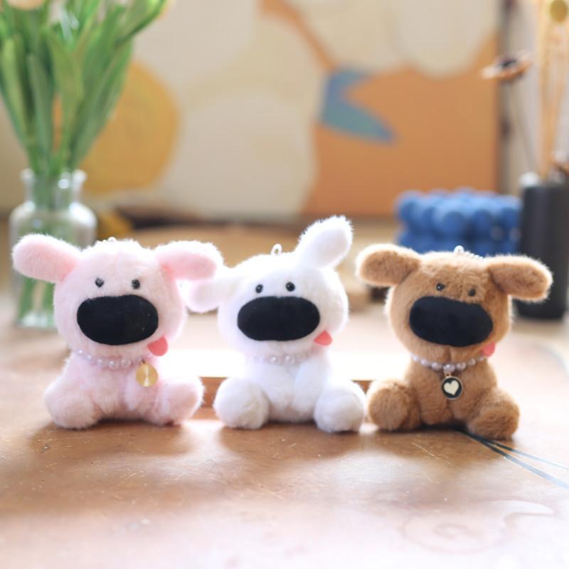 Short Ultrasoft Plush Dog Keychain Bag Charm Stuffed Animal Room Decor Kids For