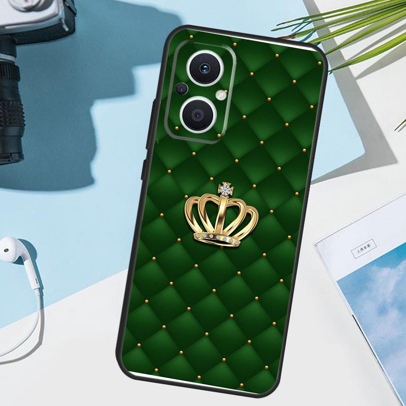 Диван с стеганой текстурой Узор Корона Чехол для OPPO Reno 11 12 13 13F 12F 11F 8T 7 8 10 Pro OPPO Find X8 Pro X6 X3 X5 Lite Чехол