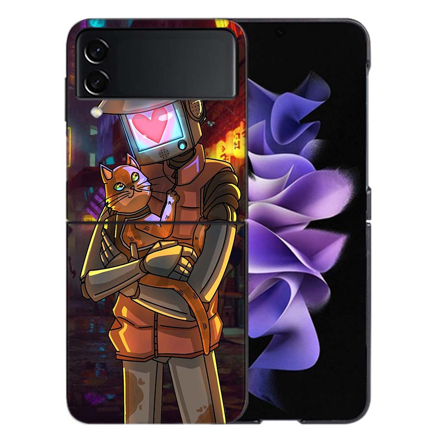 Игровой чехол S-Stray Cat для телефона Samsung Z Flip 6 7 5G Galaxy Z Flip 5 4 3 5G, противоударный жесткий чехол из ТПУ
