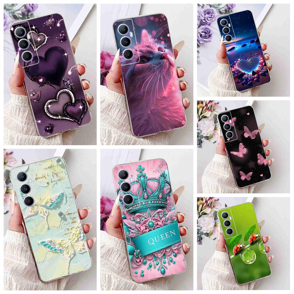 For Realme C65 4G 2024 Case Soft Silicone Colorful Butterfly Cover Case For Realme C 65 C65 Fundas RMX3910 Full Protective Case
