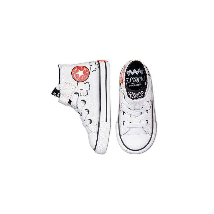 Converse Peanuts X Chuck Taylor All Star Высокие кеды Повседневные парусиновые кроссовки для малышей Белые Черные A01868C