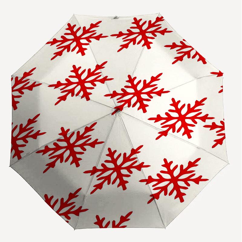 1PC snowflake winter Automatic Open/Close Umbrella Compact Folding Umbrella with 8-Rib Shaft lightweight esign, Highquality Fabric1171A