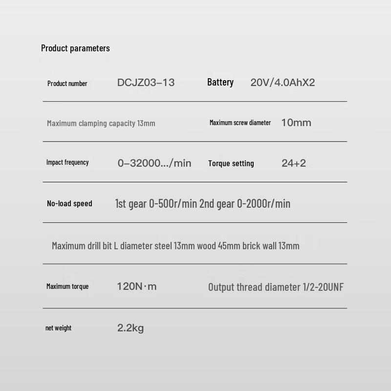 Бесщеточная аккумуляторная ударная дрель Dongcheng 20 В DCJZ03-13H2, штекер CN (адаптер в комплекте)