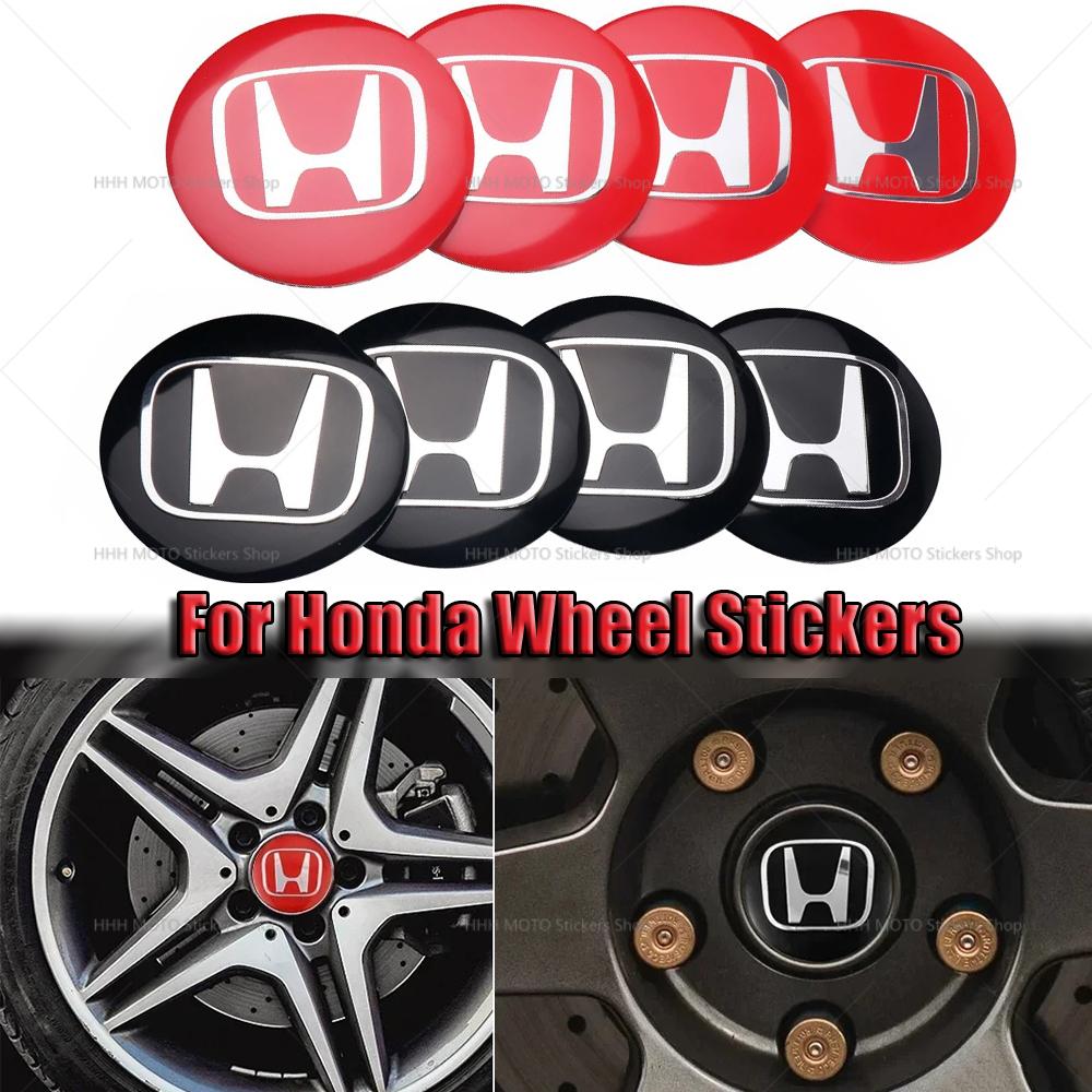 OBTLU1 4PCS 56mm for Honda Car Hub Center Cap Metal Badge Sticker Honda Civic Accord Car Hub Decorative Sticker