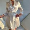 Women's Silk Imitation Pajama Set: Sexy Robe & Bathrobe Dressing Gown
