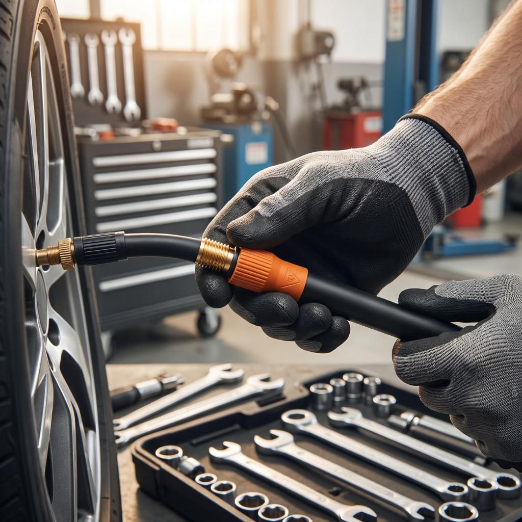 Screw-on Inflation Hose Threaded with M6 Thread Flexible for Garage