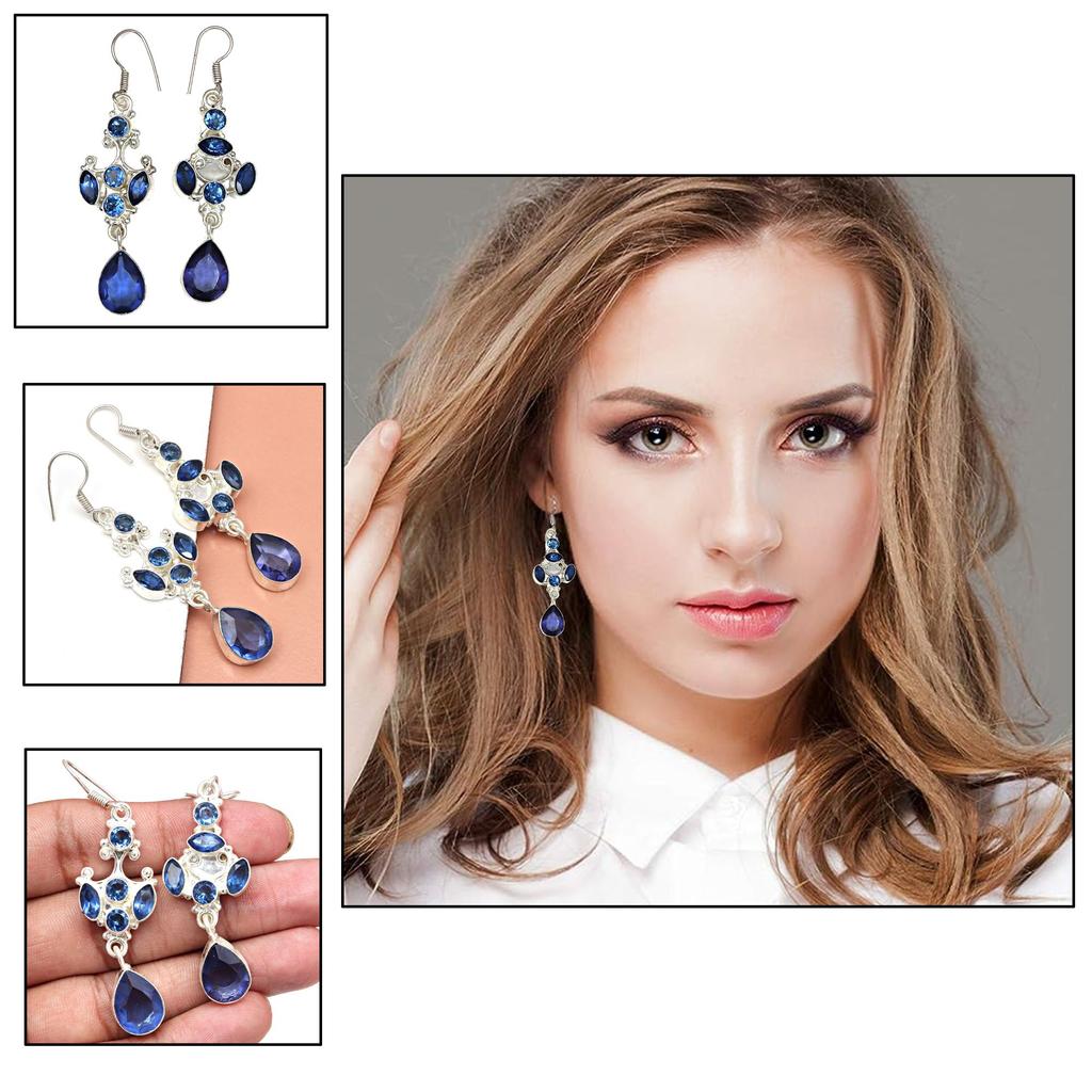 925 Mozambique Silver Sterling Garnet Earring Gemstone Jewelry Handmade