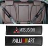 Car Seat Adjuster Carbon Fiber Seat Belt Shoulder Pad For Mitsubishi ASX Lancer EX Pajero Outlander Colt Galant L200 Ralliart