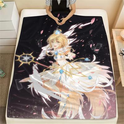 Cardcaptor Sakura Kinomoto Sakura Theme Flannel Blanket, Comfortable for Daily Home Use, Perfect Gift for Fans