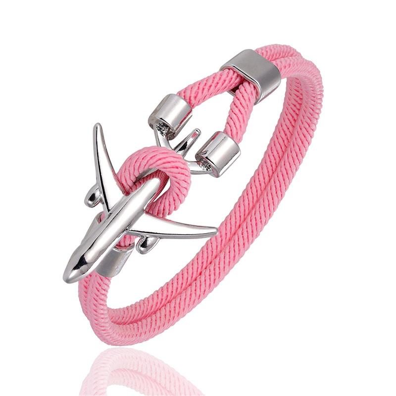 Airport Fashion Men Women Airplane Anchor Bracelets Charm Rope Chain Paracord aviation life Jewelry Pulseras hombres
