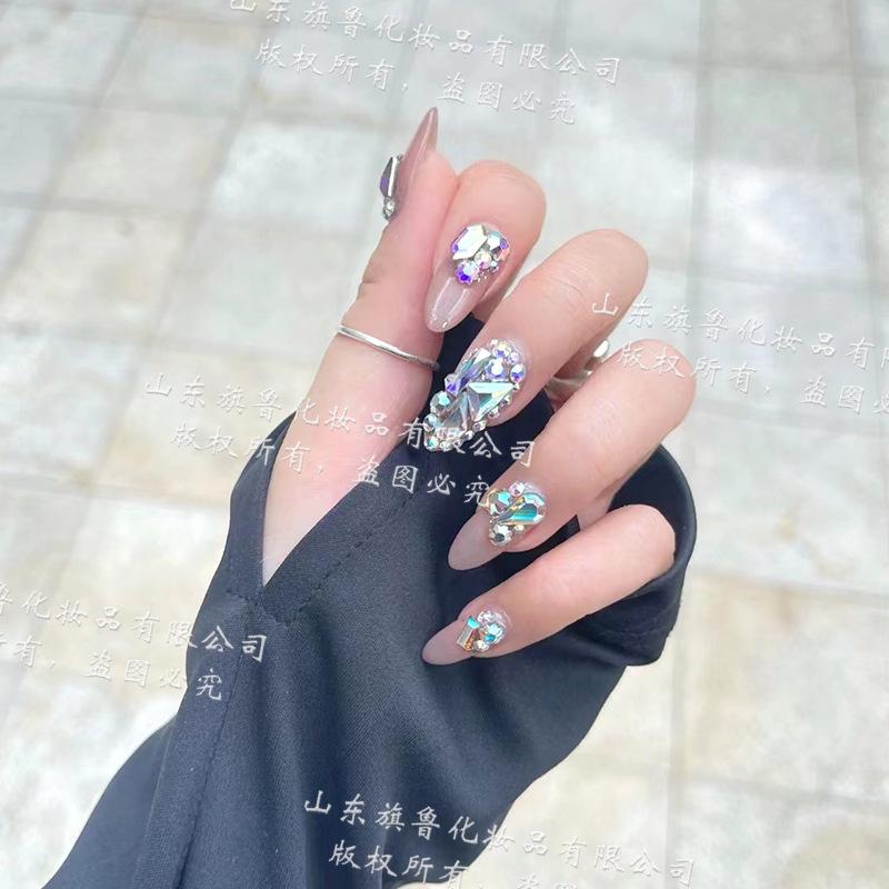 Маленькие круглые стразы AB белого цвета с радужным переливом – Кристальное стекло, плоское дно для суперблестящего декора