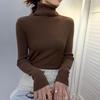 GMXIA Large-sized High-neck Sweater, Women's Autumn and Winter Pullover, Long-sleeved Base Layer, Women's Knitted Sweater