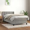 3131177 vidaXL Divan Bed and Mattress Light Grey 90x200 Cm Velvet