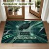 Crystal Velvet Square Rug Custom NamePhiladelphia Eagles Pattern Non Slip Home Floor Decor Rug