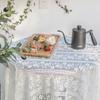 Dining Table Cloth Transparent Lace Hollow Photo Background Girl French Round Coffee Table Garden Tassel