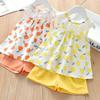 Girls' Summer Casual Two-piece Set New Children's Versatile Top Clothing for 1-5 Years Old Shorts Set