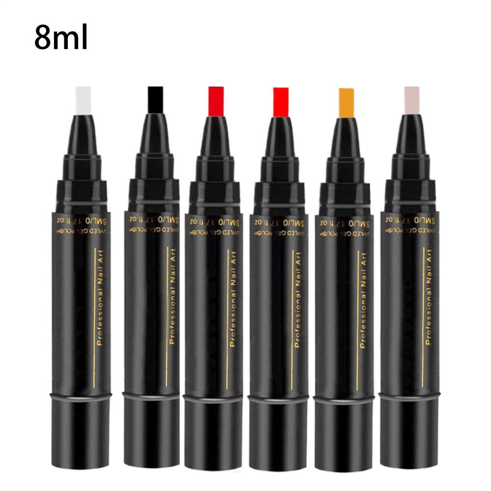 6pcs Nail Art Graffiti Pen Nail Marker Drawing Abstract Lines Fine Detail Floral Design Waterproof Nail Painting Manicure