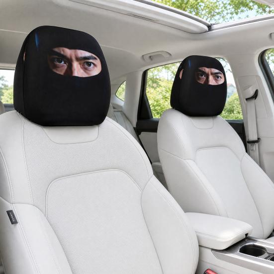 Забавные Мультяшные Чехлы на Подголовник Автомобиля, Универсальная Дышащая Эластичная Подушка-Поддержка Шеи для Сиденья, Жуткий Декор Салона Автомобиля на Хэллоуин