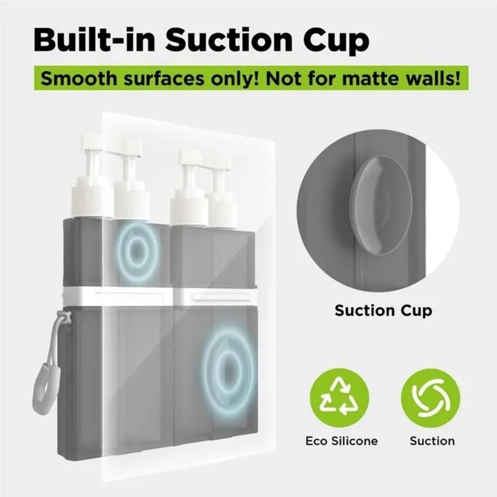 4in1 Travel Bottles Set Refillable Travel Dispenser Bottle  For Smooth Wall Surfaces