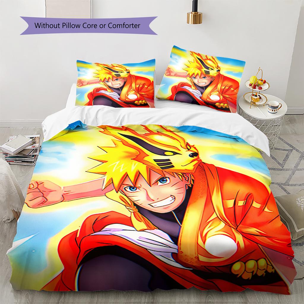 Naruto Uzumaki Naruto Pattern Bedding Home Decoration Birthday Gift (1 * duvet cover + 2 * pillowcase, without core)