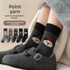 Теплые шерстяные носки на осень и зиму, Иллюстрация точечной пряжей, Носки до середины икры, Ретро женские, Махровые носки для женщин